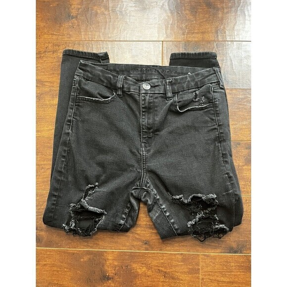 american eagle next level stretch distressed skinny jeans Size 10 extra short - Picture 1 of 6
